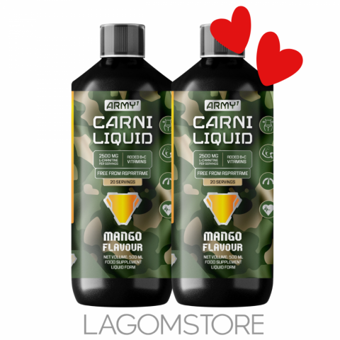 ARMY1 Carni Liquid 500 ml DUO Balíčku Army1 Carni liquid 500 ml – L-karnitín na spaľovanie tukov a energiu, Lagomstore.sk
