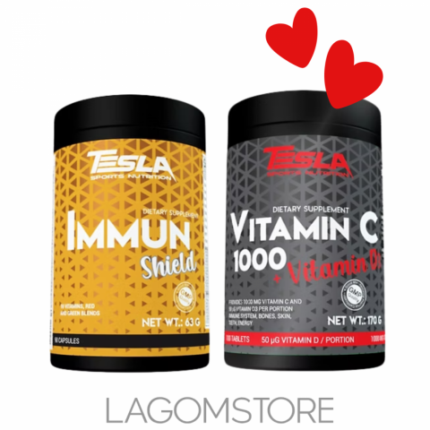 Tesla Immun Shield + Vitamin C 1000 & D3 Balíček Tesla Immun Shield + Vitamin C 1000 a D3 – podpora imunity se slevou 30 %
