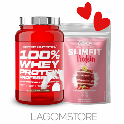 Scitec 100% Whey Protein Professional 920g + Tesla Slimfit Protein 900g SCITEC 100% WHEY PROTEIN PROFESSIONAL 920 G