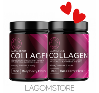 Levnější v balíčku-Lagomstore Collagen 300 g – prémiový hydrolyzovaný kolagénový prášok pre podporu pokožky, vlasov a kĺbov